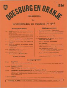 E5 Doesburg en Oranje Programma van feestelijkheden Maandag 30 april 1956 Doesburg