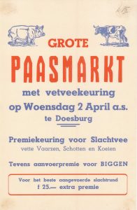 D15 Grote paasmarkt met vetveekeuring en premiekeuring van slachtvee Woensdag 2 april Doesburg